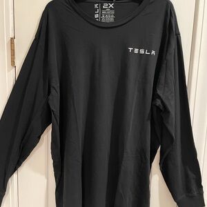 Tesla Men's Black Long Sleeve Shirt size 2X. 100% cotton . Made in India